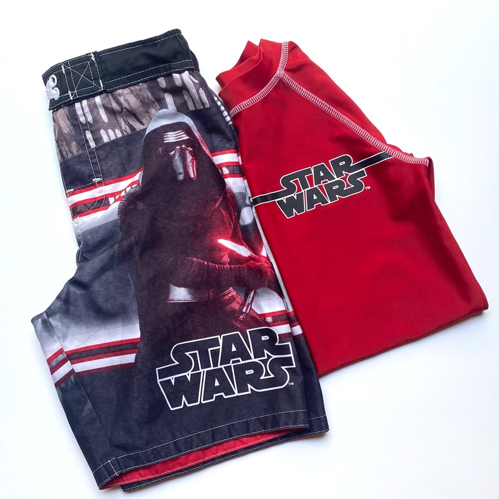 StarWars Boys Swim Set Red and Black Size Small.